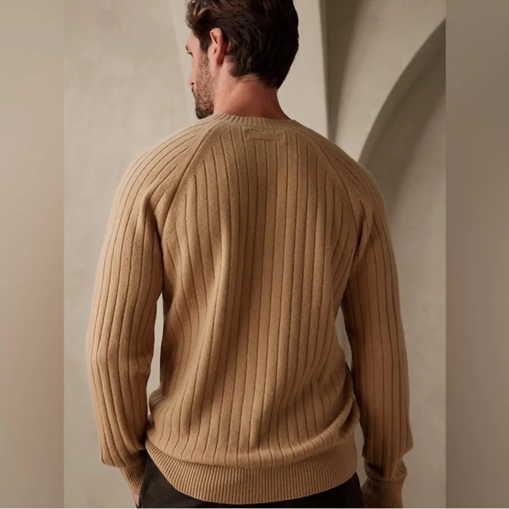 Banana Republic Cashmere Sweater Scola Men’s Camel Medium